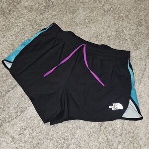 The North Face Womens Black Athletic Running Shorts Lined Brief FlashDry